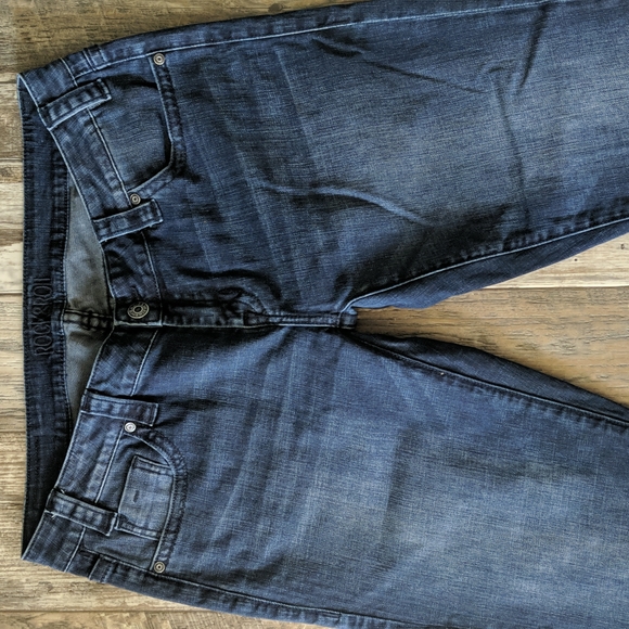 ROCK & ROLL COWGIRL low-rise trouser jeans flares wide leg 34x36L like new TALL - Picture 6 of 16